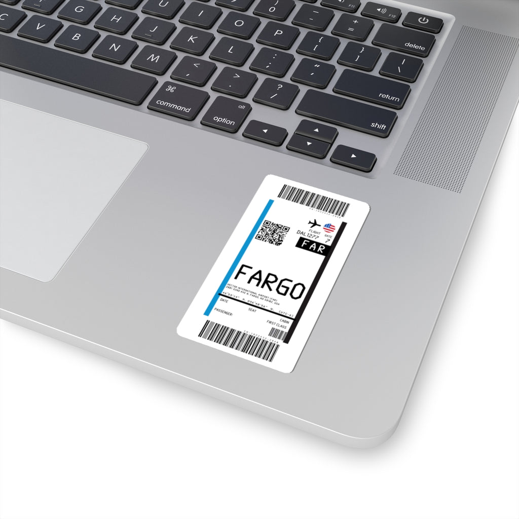Hector International Airport (FAR) Boarding Pass Sticker — Travel Luggage Decal