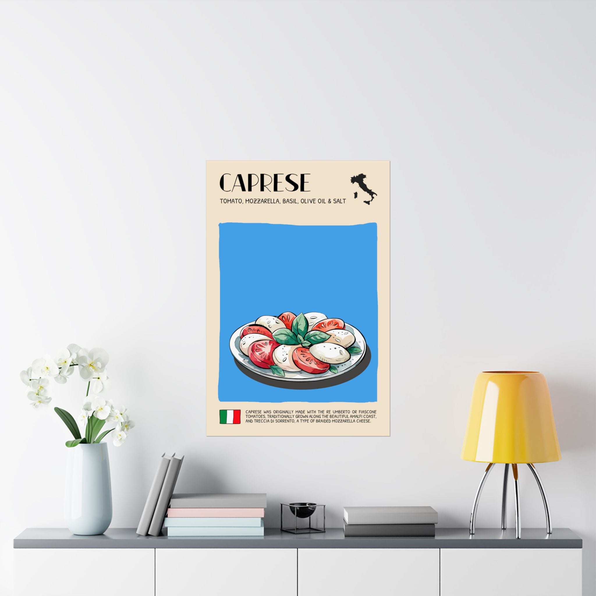 Caprese Poster —  Kitchen Art Vertical Matte Print