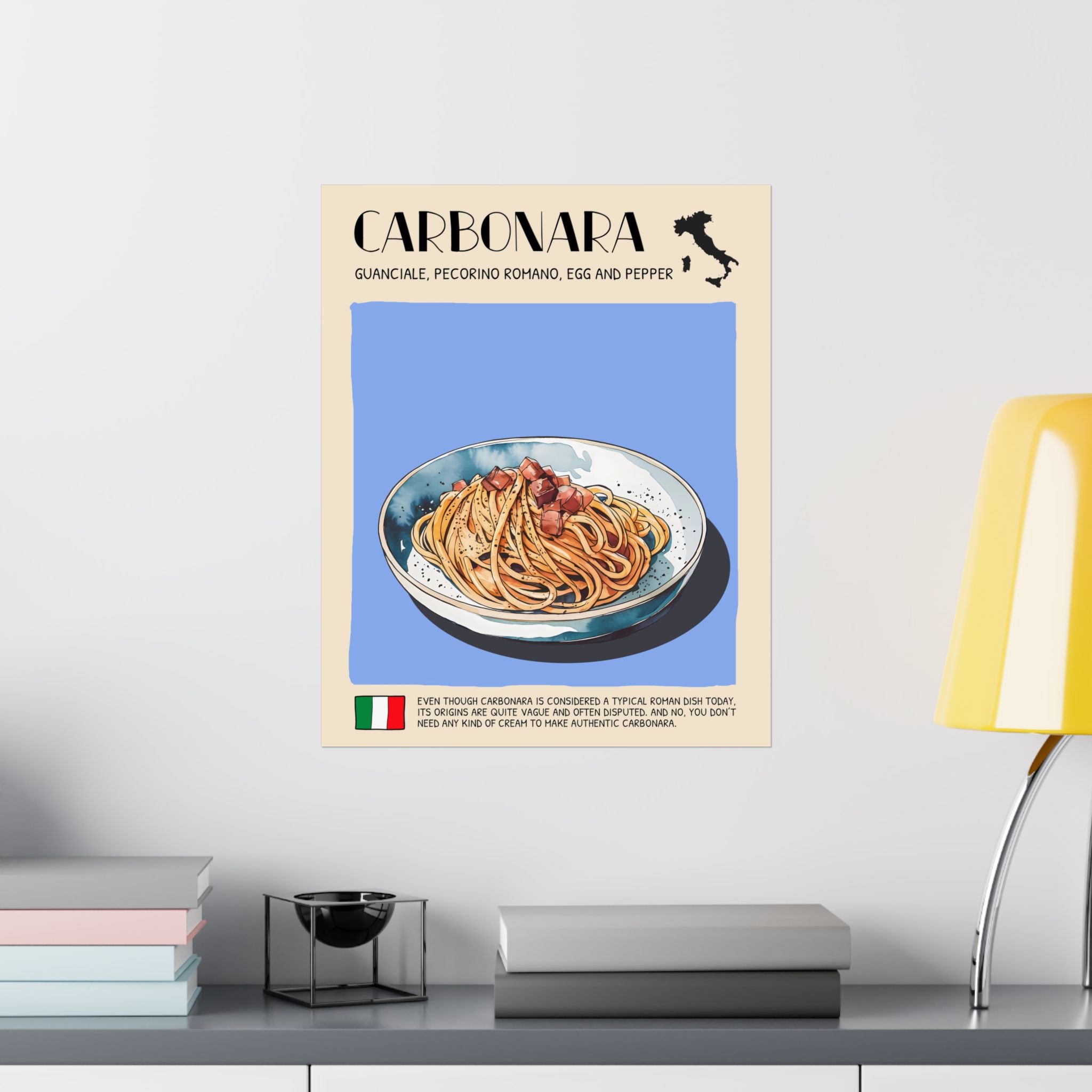 Carbonara Poster —  Kitchen Art Vertical Matte Print
