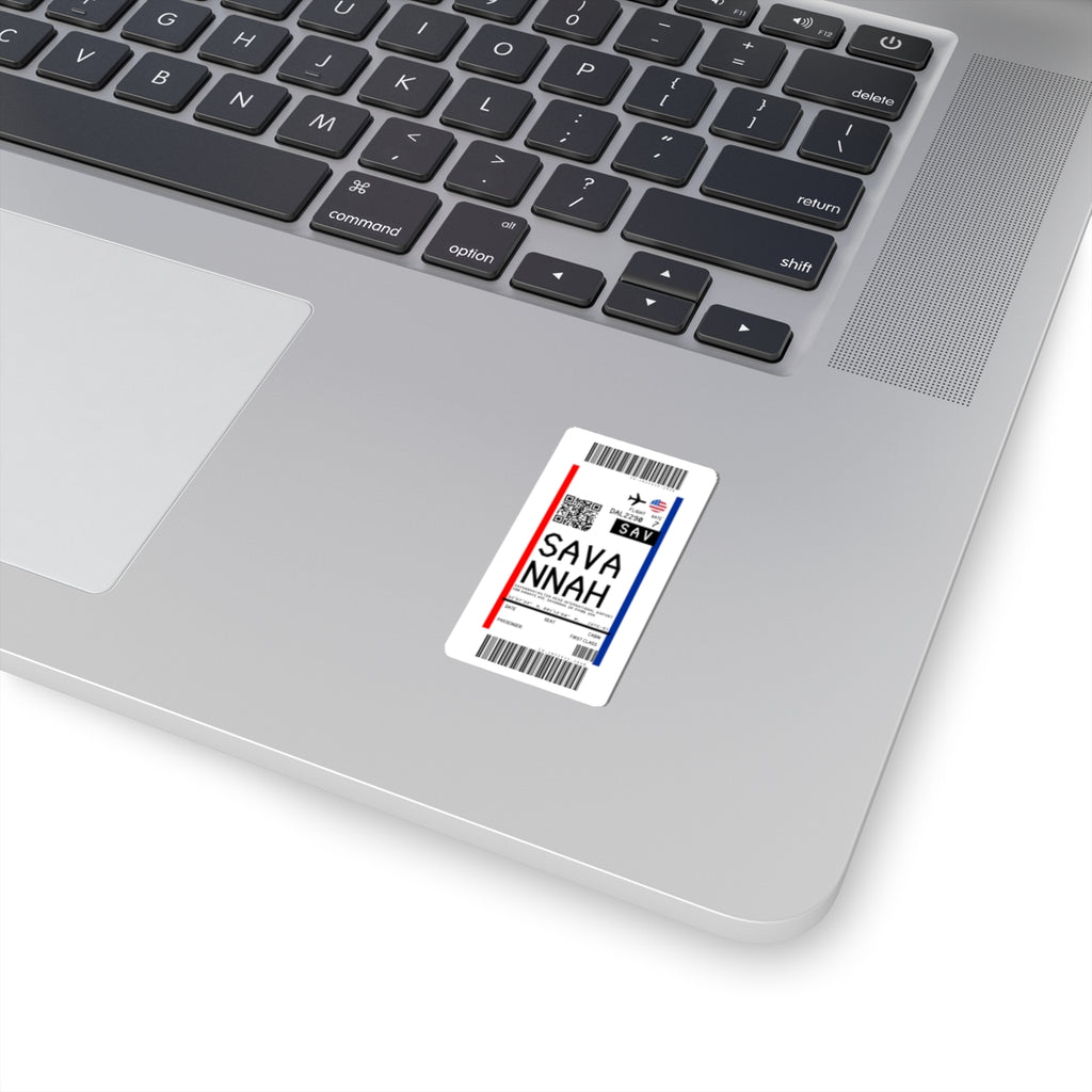 Savannah/Hilton Head International Airport (SAV) Boarding Pass Sticker — Travel Luggage Decal