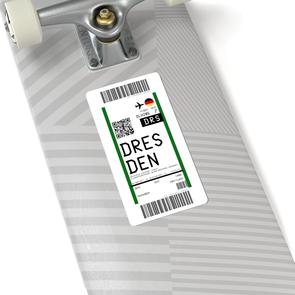 Dresden Airport (DRS) Boarding Pass Sticker — Travel Luggage Decal