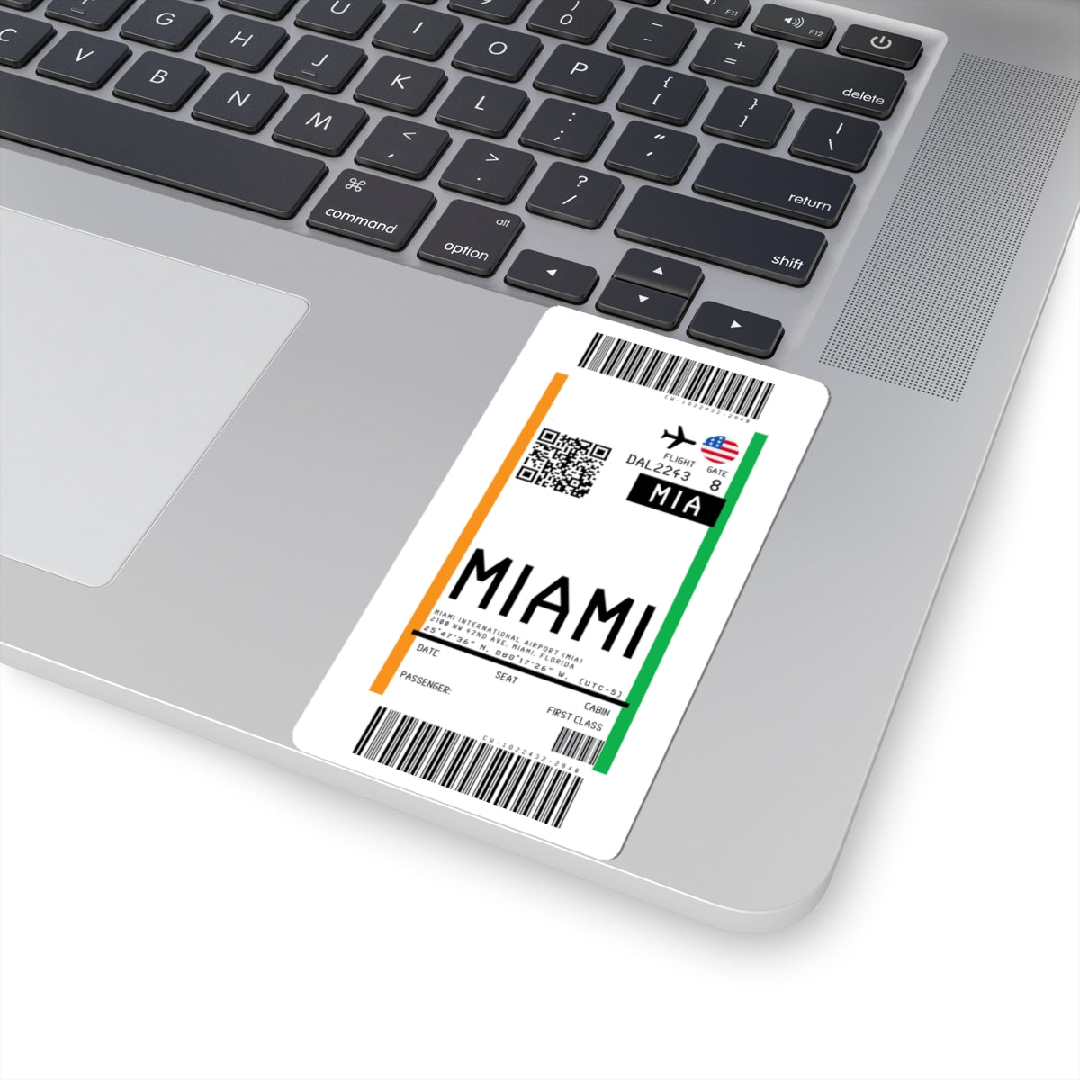 Miami International Airport (LAX) Boarding Pass Sticker — Travel Luggage Decal