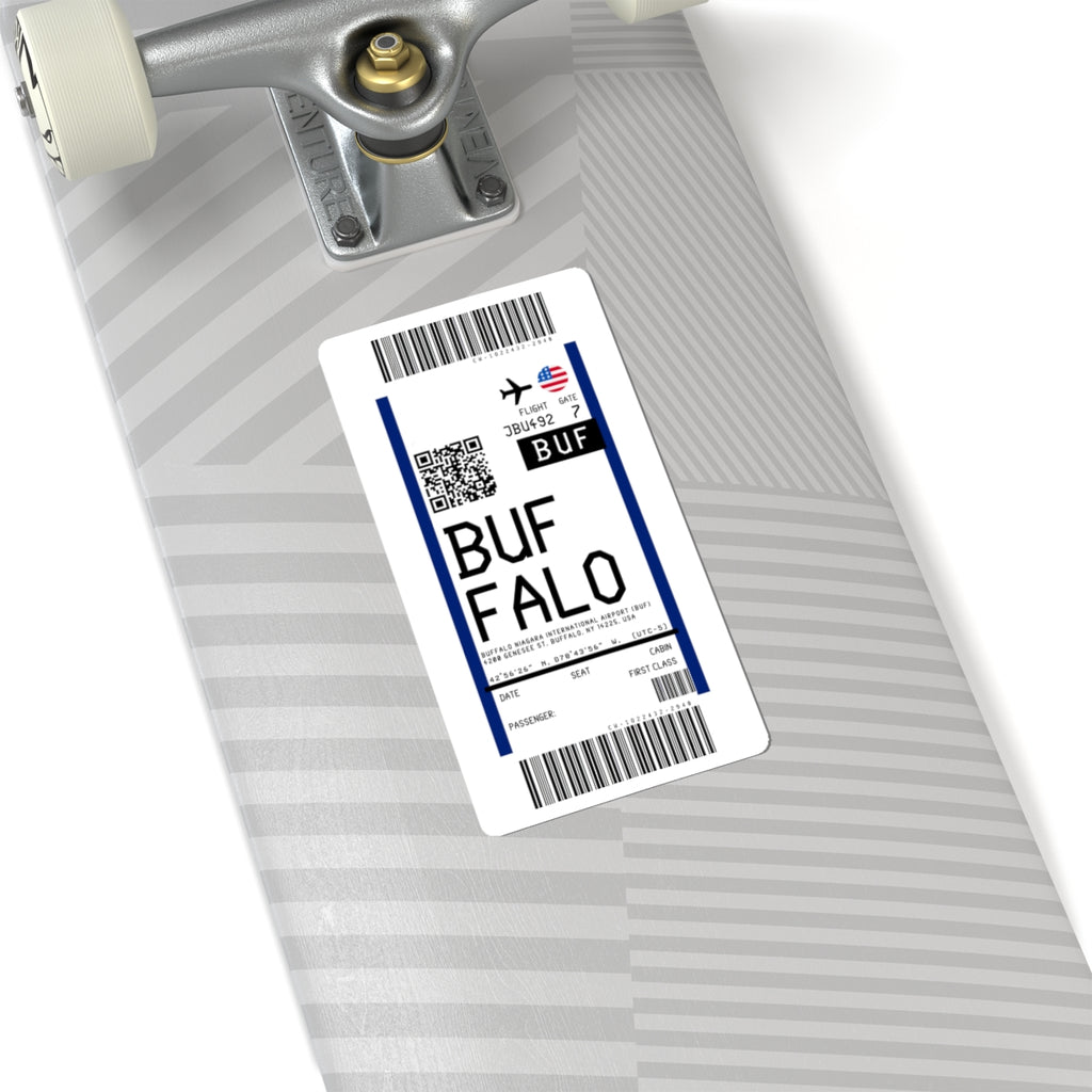 Buffalo Niagara International Airport (BUF) Boarding Pass Sticker — Travel Luggage Decal