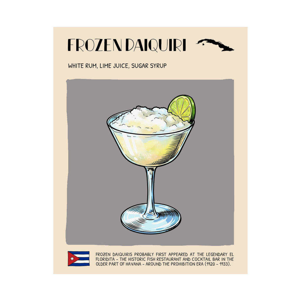 Frozen Daiquiri Poster — Cuban Cocktail Art Print