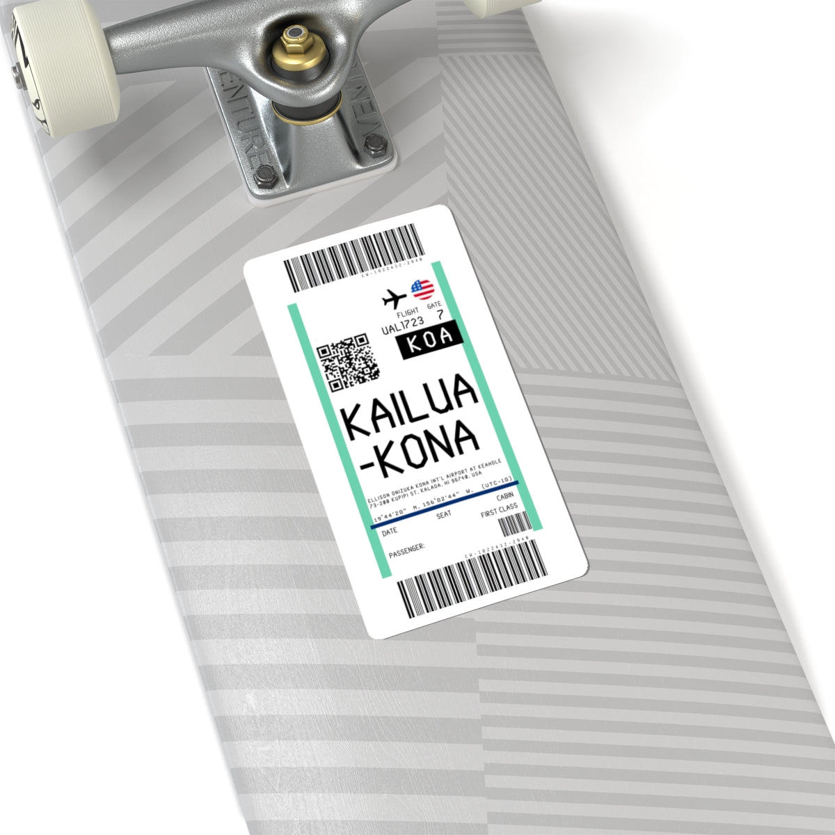 Ellison Onizuka Kona International Airport at Keāhole (KOA) Boarding Pass Sticker — Travel Luggage Decal