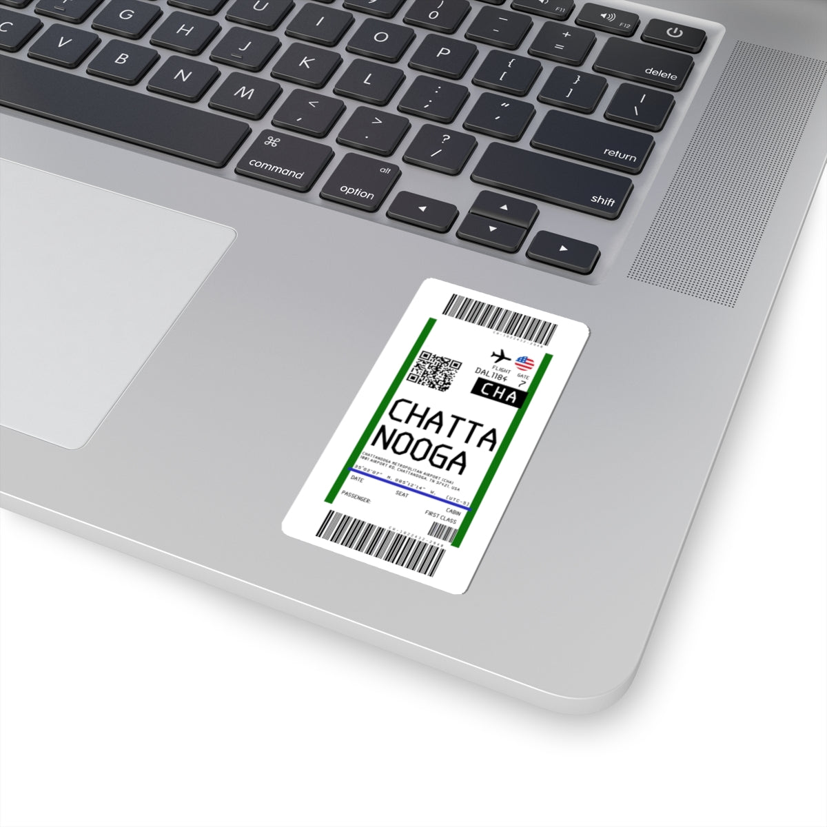 Chattanooga Metropolitan Airport (CHA) Boarding Pass Sticker — Travel Luggage Decal