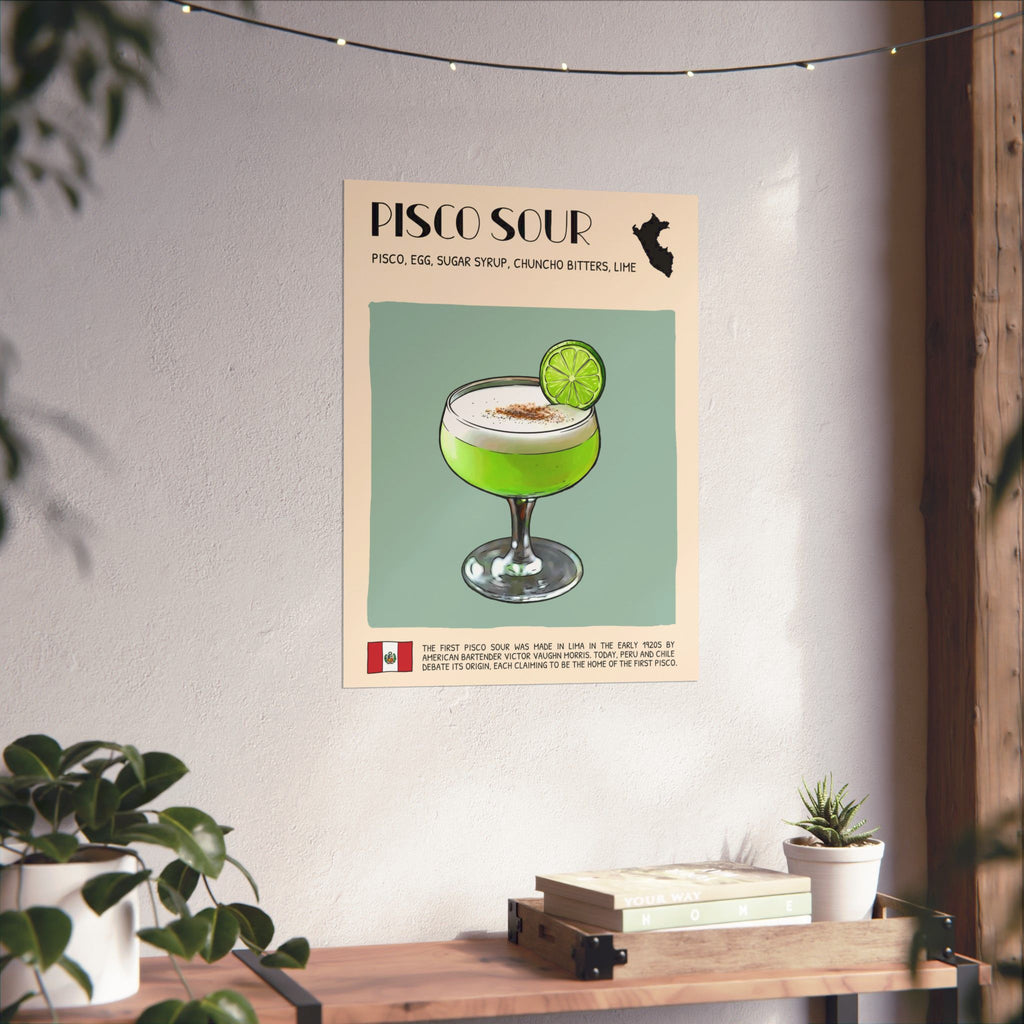 Pisco Sour Poster — Peruvian Cocktail Art Print
