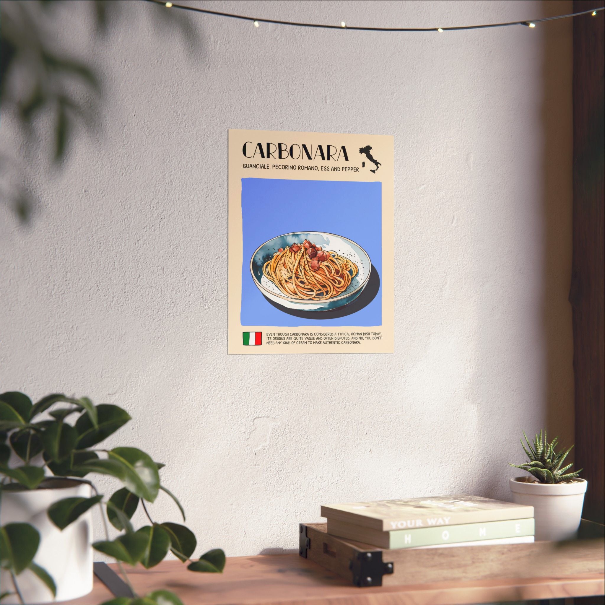 Carbonara Poster —  Kitchen Art Vertical Matte Print