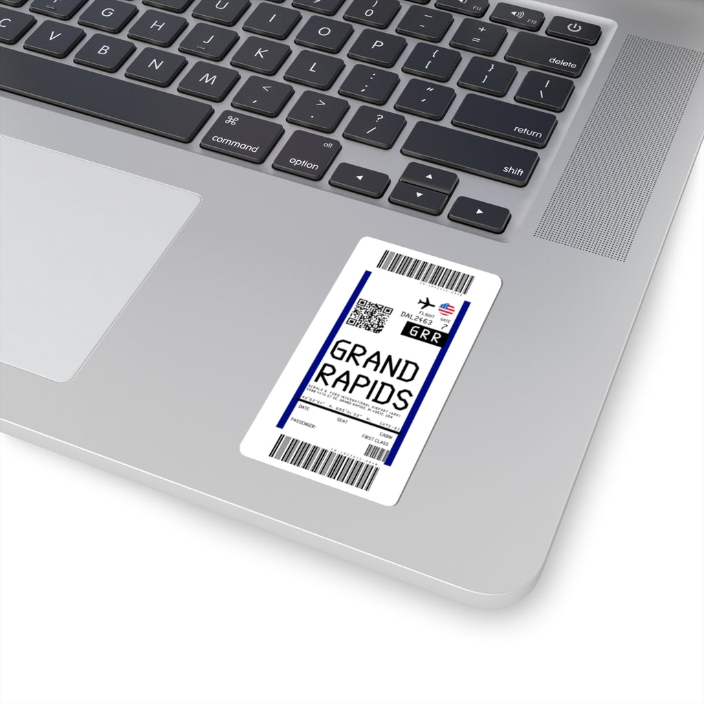 Grand Rapids Gerald R. Ford International Airport (GRR) Boarding Pass Sticker — Travel Luggage Decal