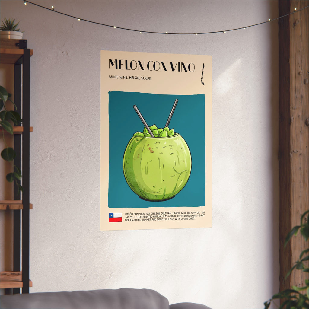Melon con Vino Poster — Chilean Cocktail Art Print