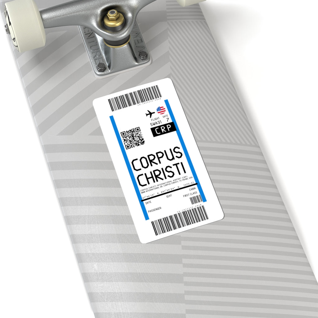 Corpus Christi International Airport (CRP) Boarding Pass Sticker — Travel Luggage Decal