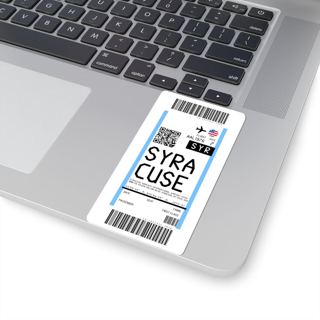 Syracuse Hancock International Airport (SYR) Boarding Pass Sticker — Travel Luggage Decal