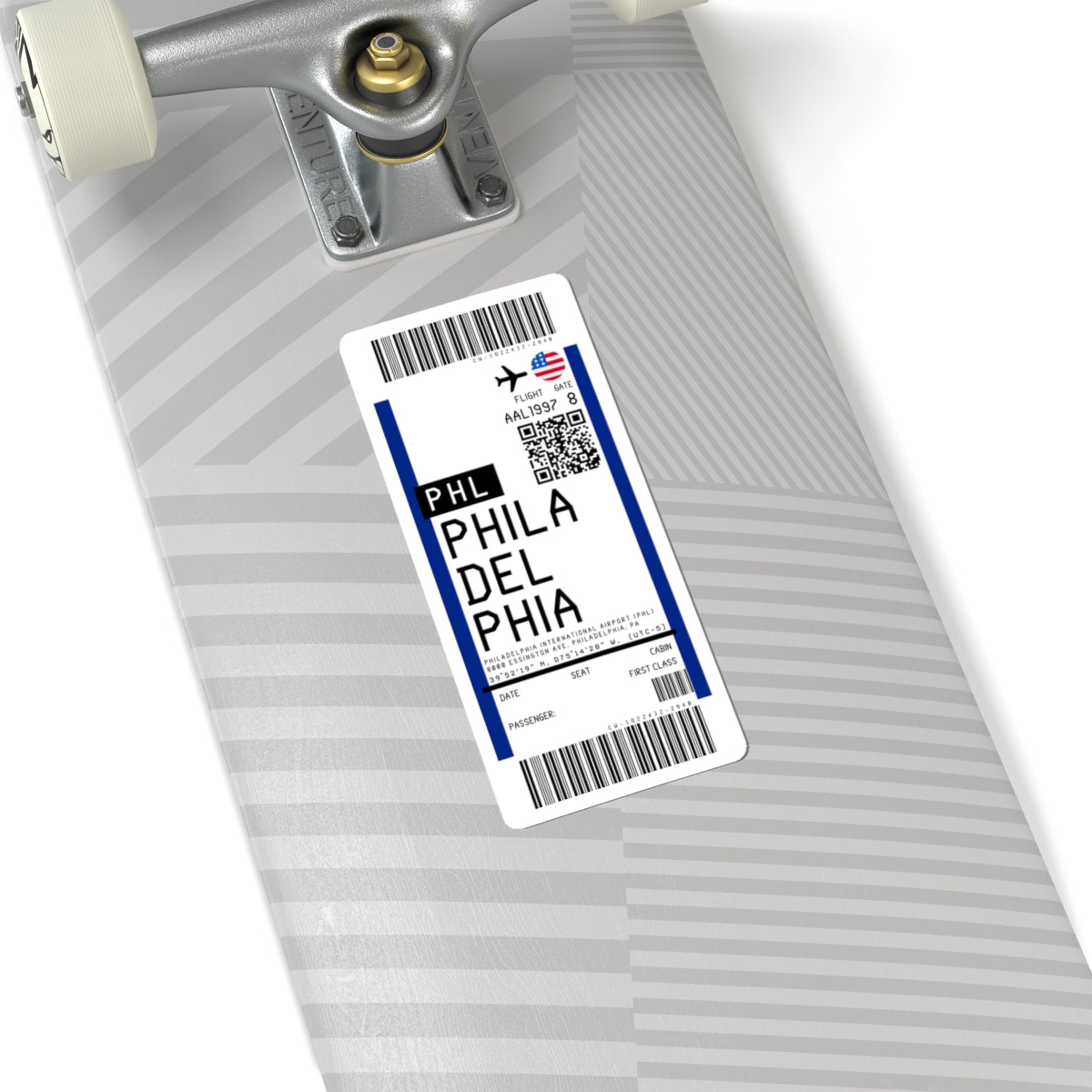 Philadelphia International Airport (PHL) Boarding Pass Sticker — Travel Luggage Decal
