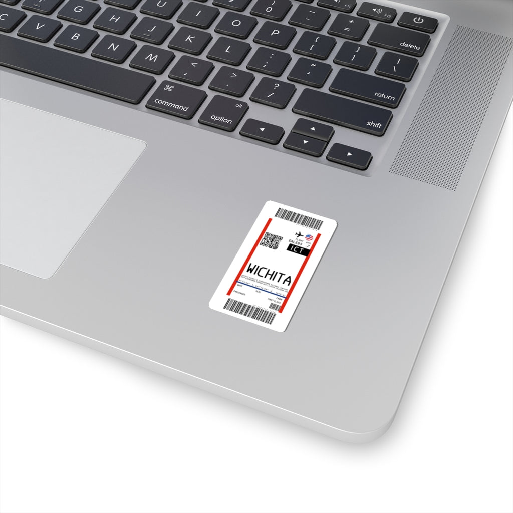 Wichita Dwight D. Eisenhower National Airport (ICT) Boarding Pass Sticker — Travel Luggage Decal