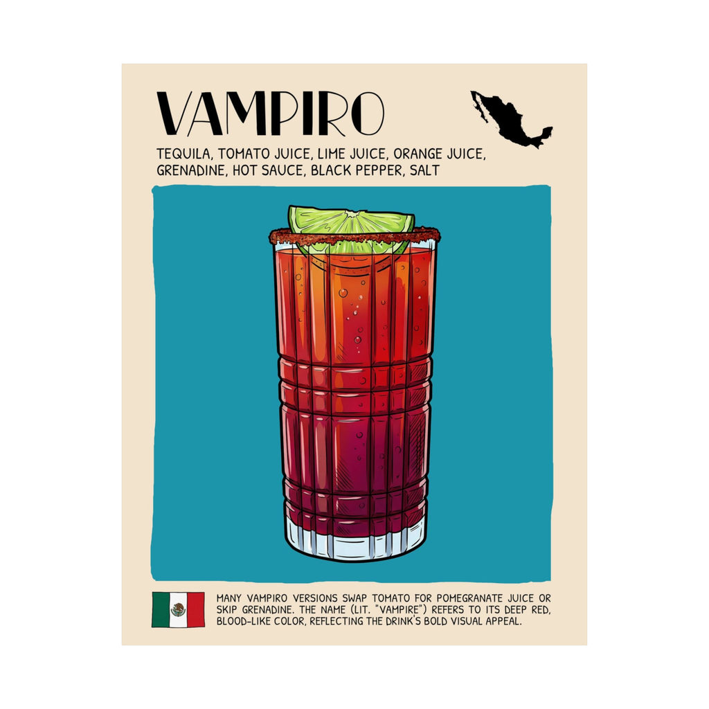 Vampiro Poster — Mexican Cocktail Art Print