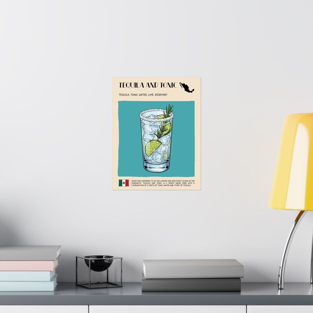 Tequila and Tonic Poster — Mexican Cocktail Art Print