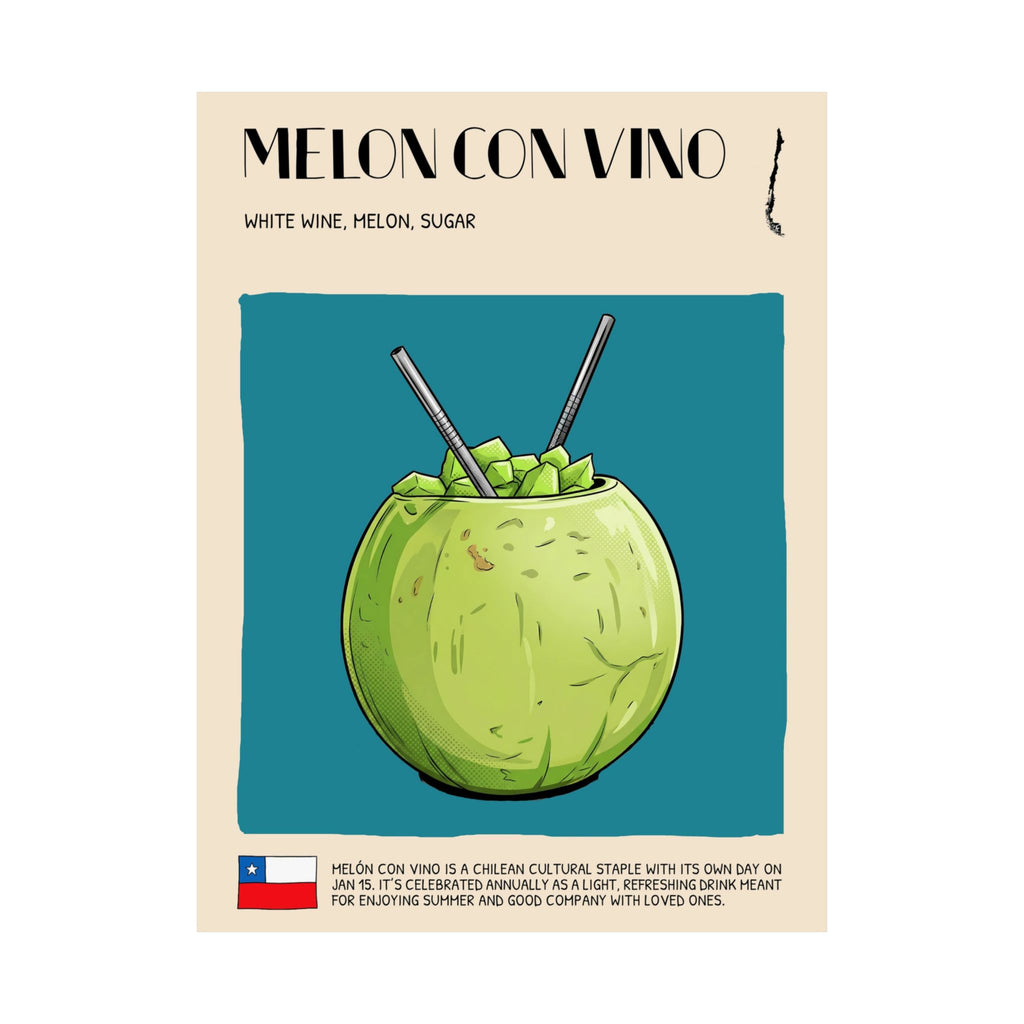 Melon con Vino Poster — Chilean Cocktail Art Print