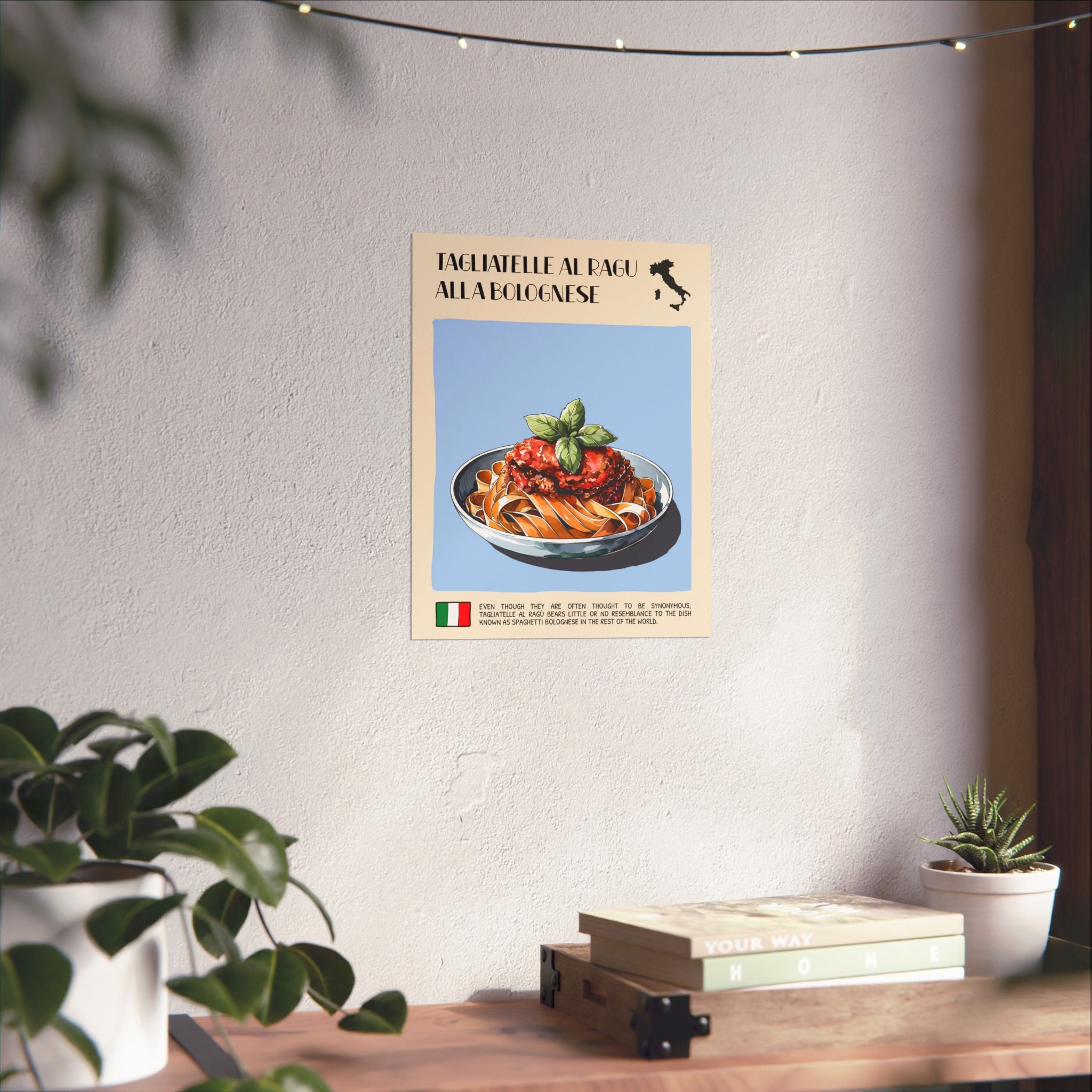 Tagliatelle al Ragu alla Bolognese Poster —  Kitchen Art Vertical Matte Print