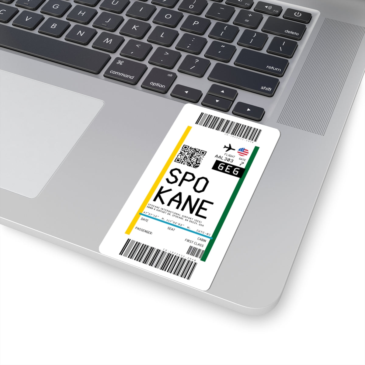 Spokane International Airport (GEG) Boarding Pass Sticker — Travel Luggage Decal