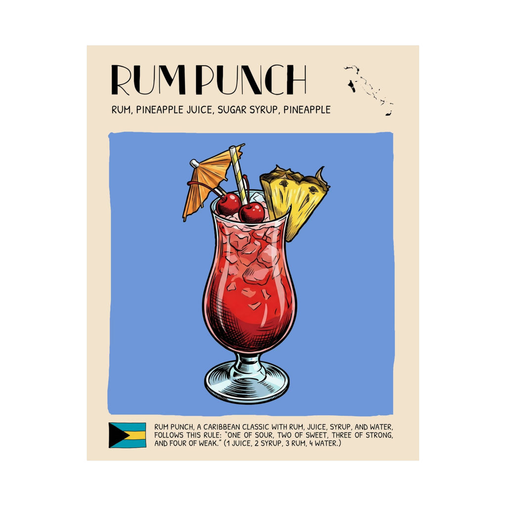 Rum Punch Poster — Bahamian Cocktail Art Print