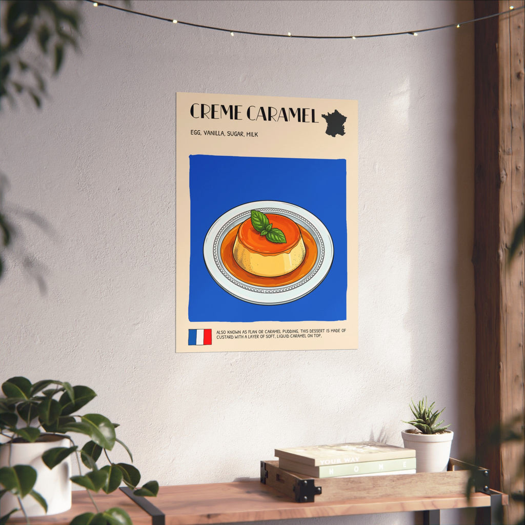 Creme Caramel Poster —  Kitchen Art Vertical Matte Print