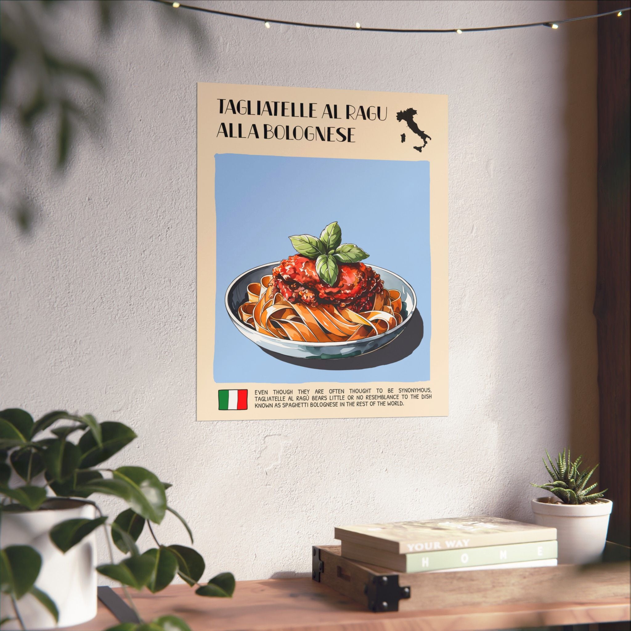 Tagliatelle al Ragu alla Bolognese Poster —  Kitchen Art Vertical Matte Print