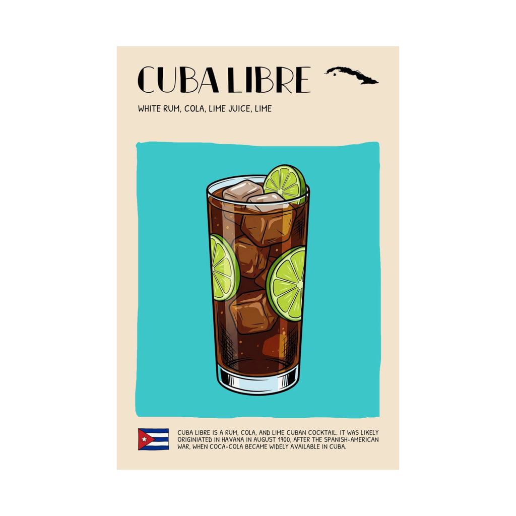 Cuba Libre Poster — Cuban Cocktail Art Print