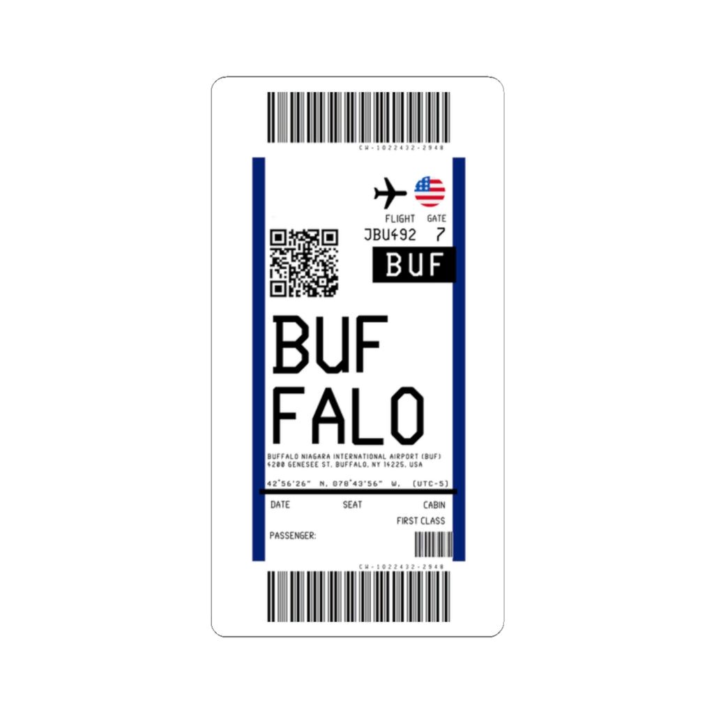 Buffalo Niagara International Airport (BUF) Boarding Pass Sticker — Travel Luggage Decal
