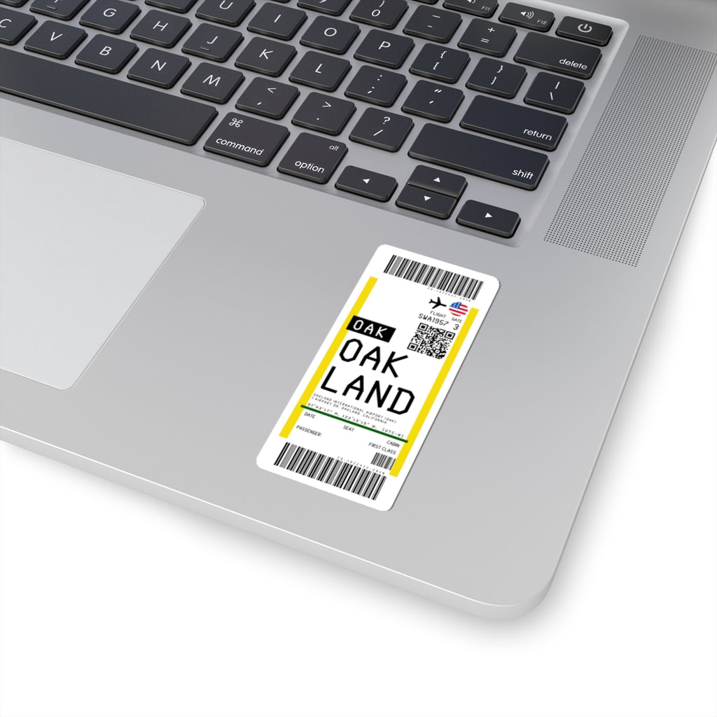 Oakland San Francisco Bay Airport (OAK) Boarding Pass Sticker — Travel Luggage Decal