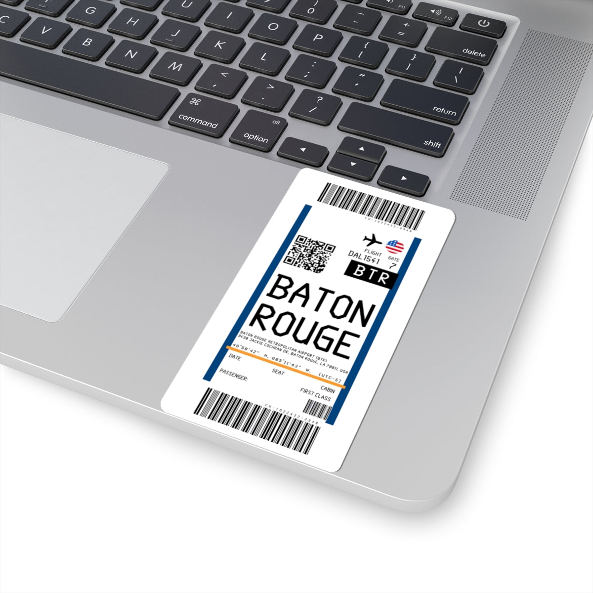 Baton Rouge Metropolitan Airport (BTR) Boarding Pass Sticker — Travel Luggage Decal