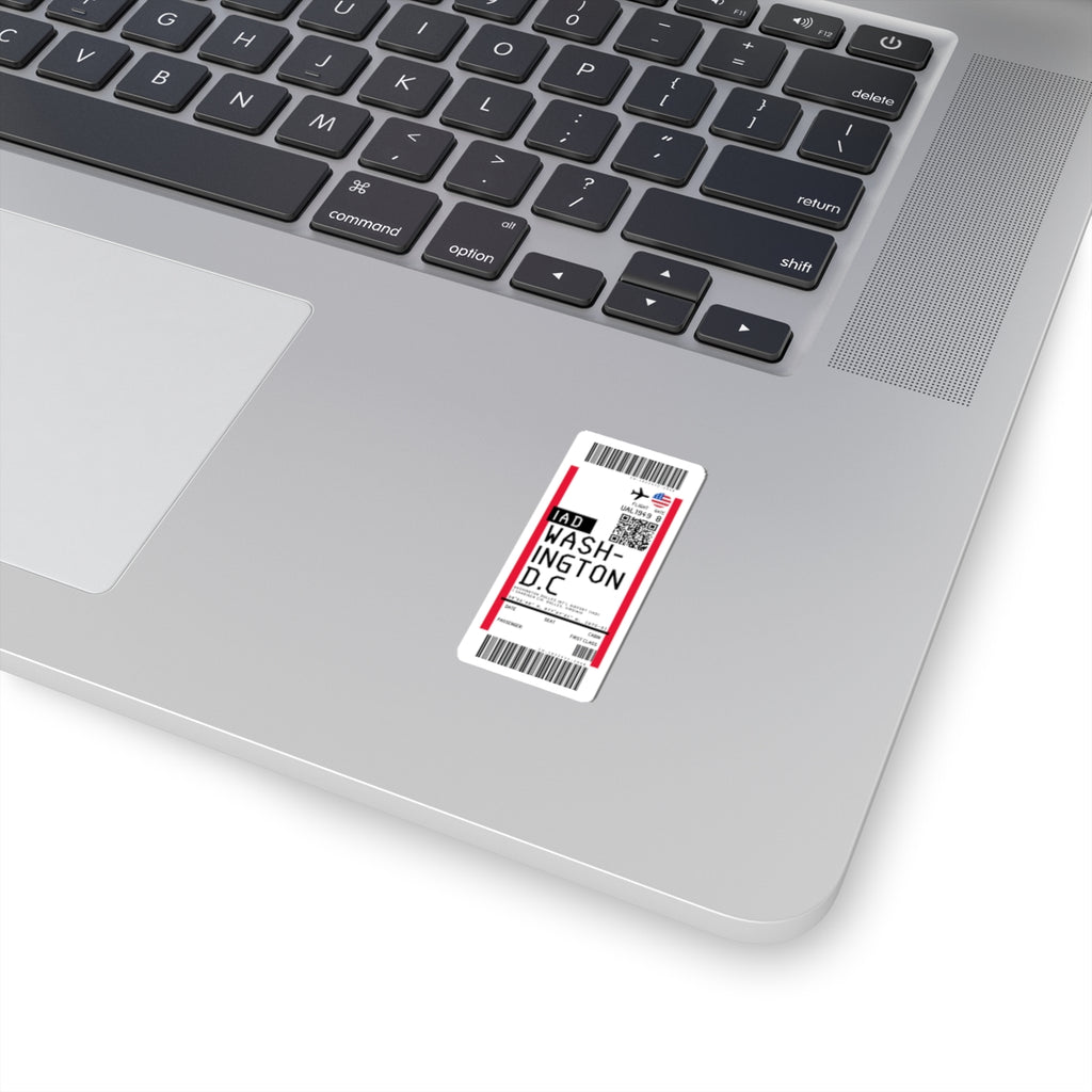 Washington Dulles International Airport (IAD) Boarding Pass Sticker — Travel Luggage Decal