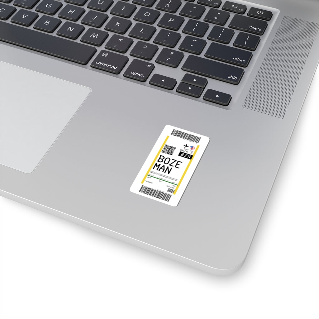 Bozeman Yellowstone International Airport (BZN) Boarding Pass Sticker — Travel Luggage Decal