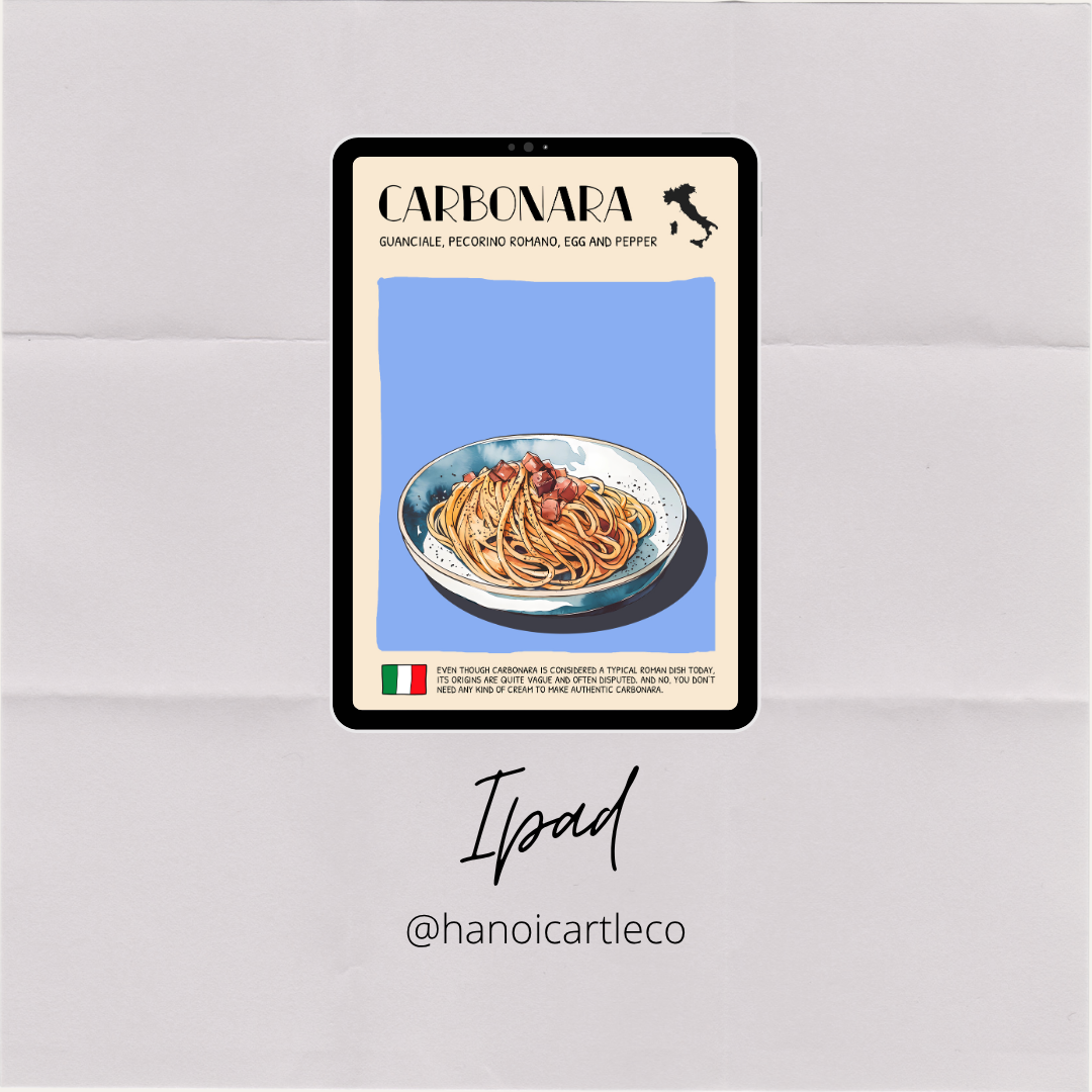 DIGITAL POSTER - ITALIAN FOOD ART - Carbonara