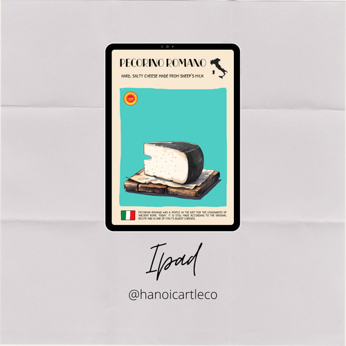 DIGITAL POSTER - ITALIAN FOOD ART -  Pecorino Romano