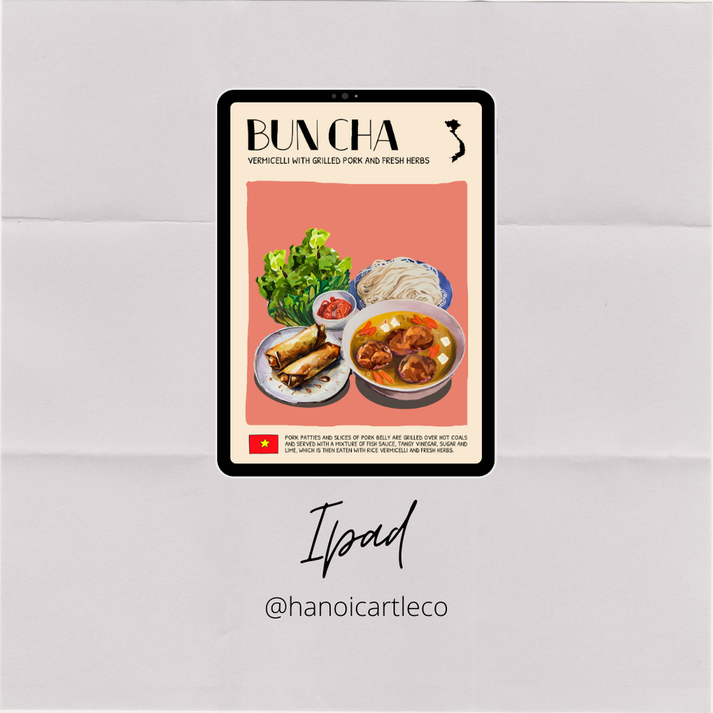 DIGITAL POSTER - VIETNAMESE FOOD ART - BUN CHA