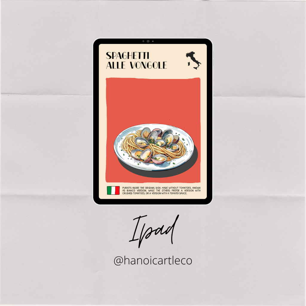 DIGITAL POSTER - ITALIAN FOOD ART - Spaghetti alle Vongole