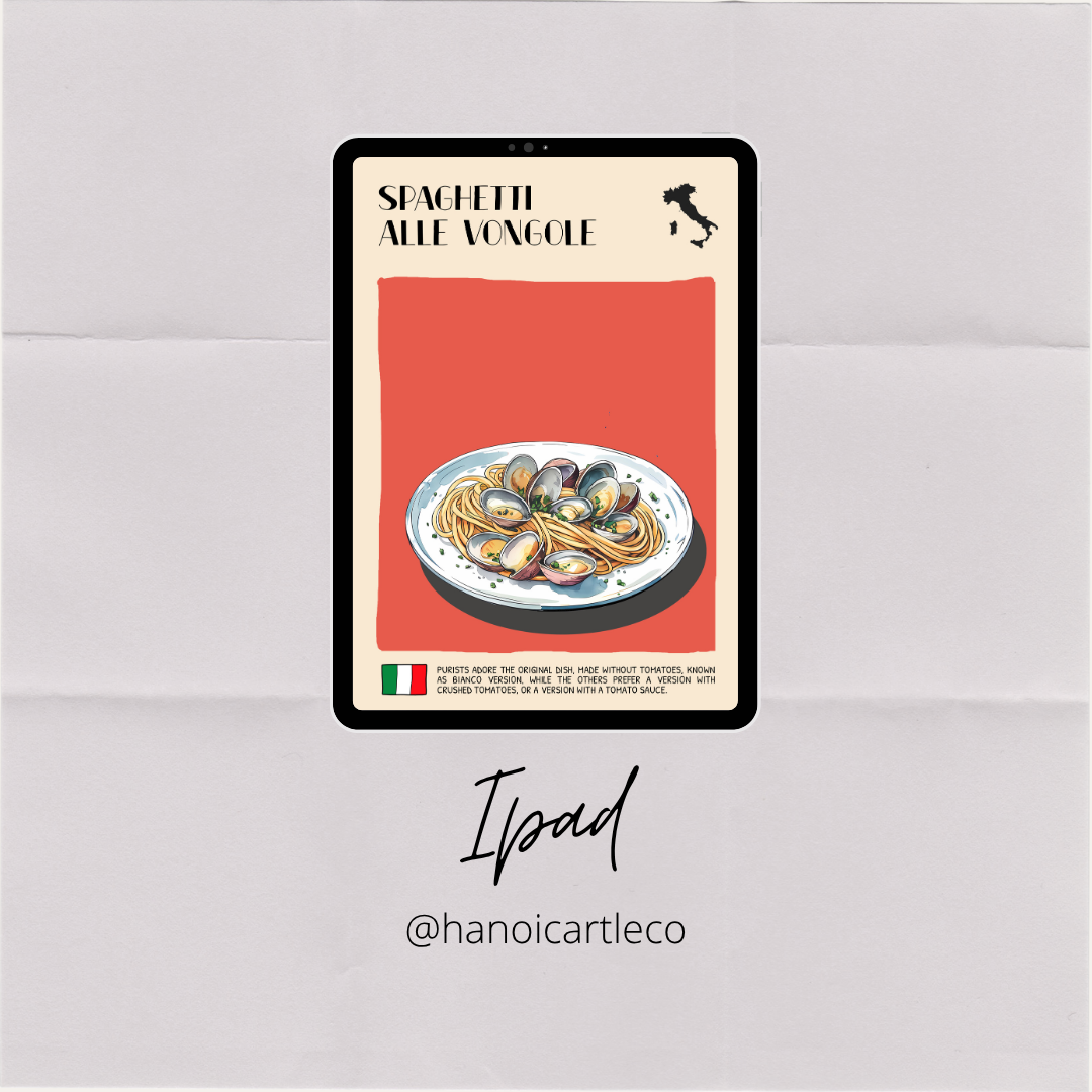 DIGITAL POSTER - ITALIAN FOOD ART - Spaghetti alle Vongole