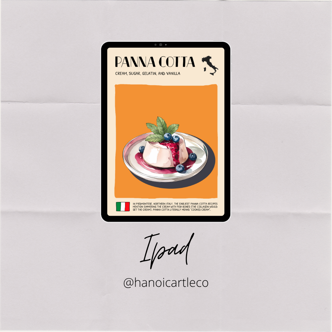 DIGITAL POSTER - ITALIAN FOOD ART - Panna Cotta