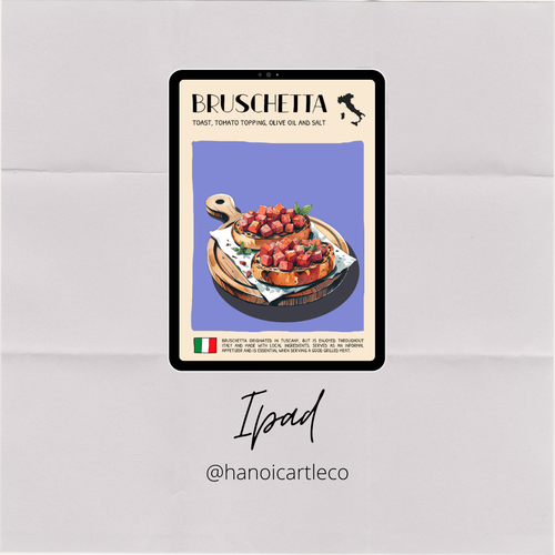 DIGITAL POSTER - ITALIAN FOOD ART - BRUSCHETTA
