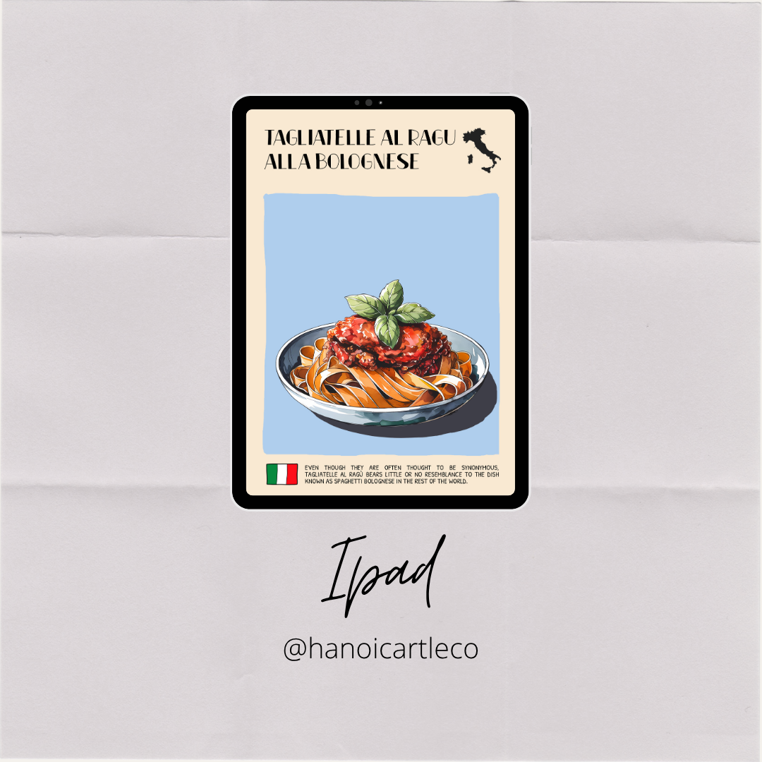 DIGITAL POSTER - ITALIAN FOOD ART - TAGLIATELLE AL RAGU ALLA BOLOGNESE