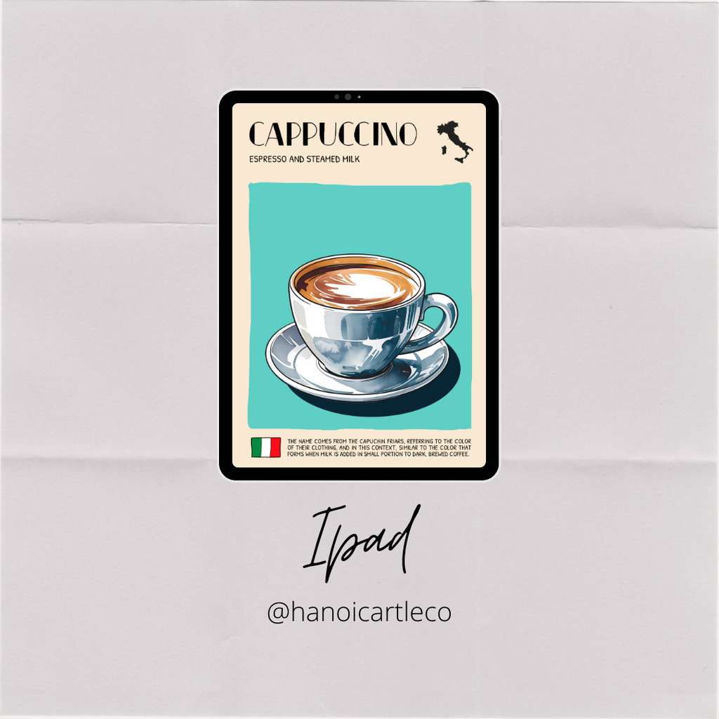 DIGITAL POSTER - ITALIAN FOOD ART - CAPPUCCINO