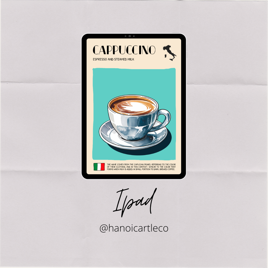 DIGITAL POSTER - ITALIAN FOOD ART - CAPPUCCINO