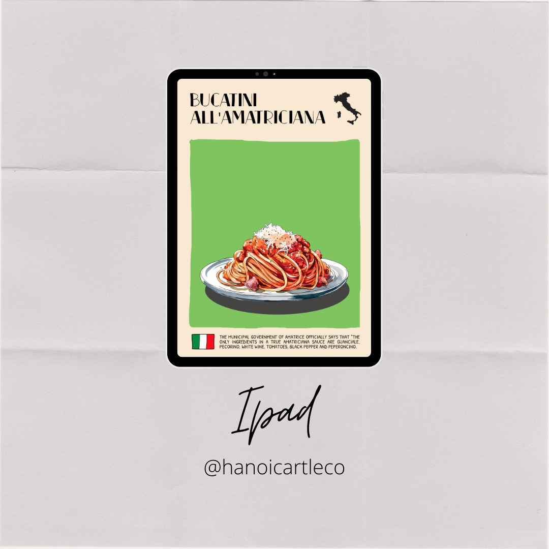 DIGITAL POSTER - ITALIAN FOOD ART - BUCATINI ALL'AMATRICIANA