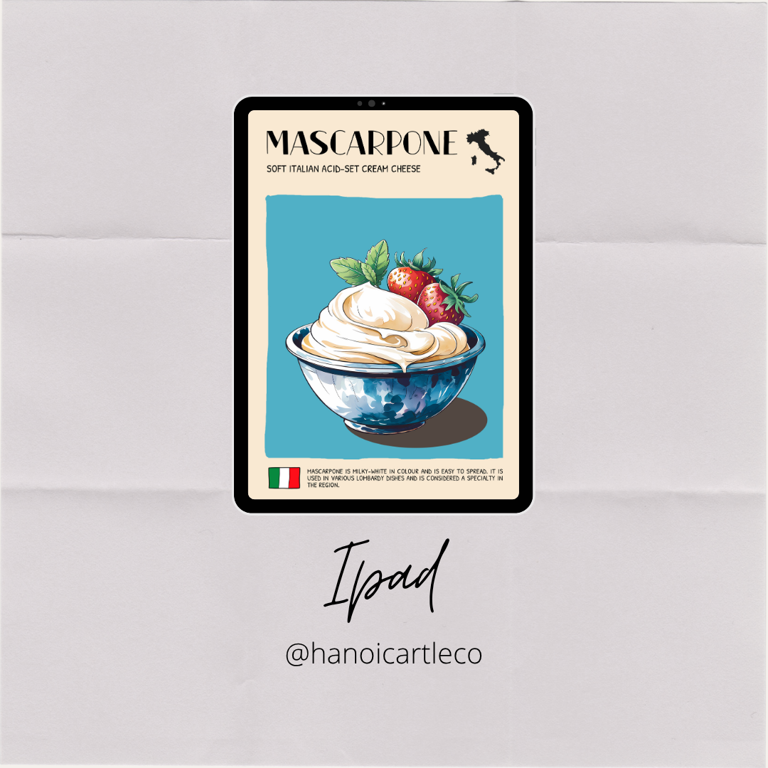 DIGITAL POSTER - ITALIAN FOOD ART - Mascarpone