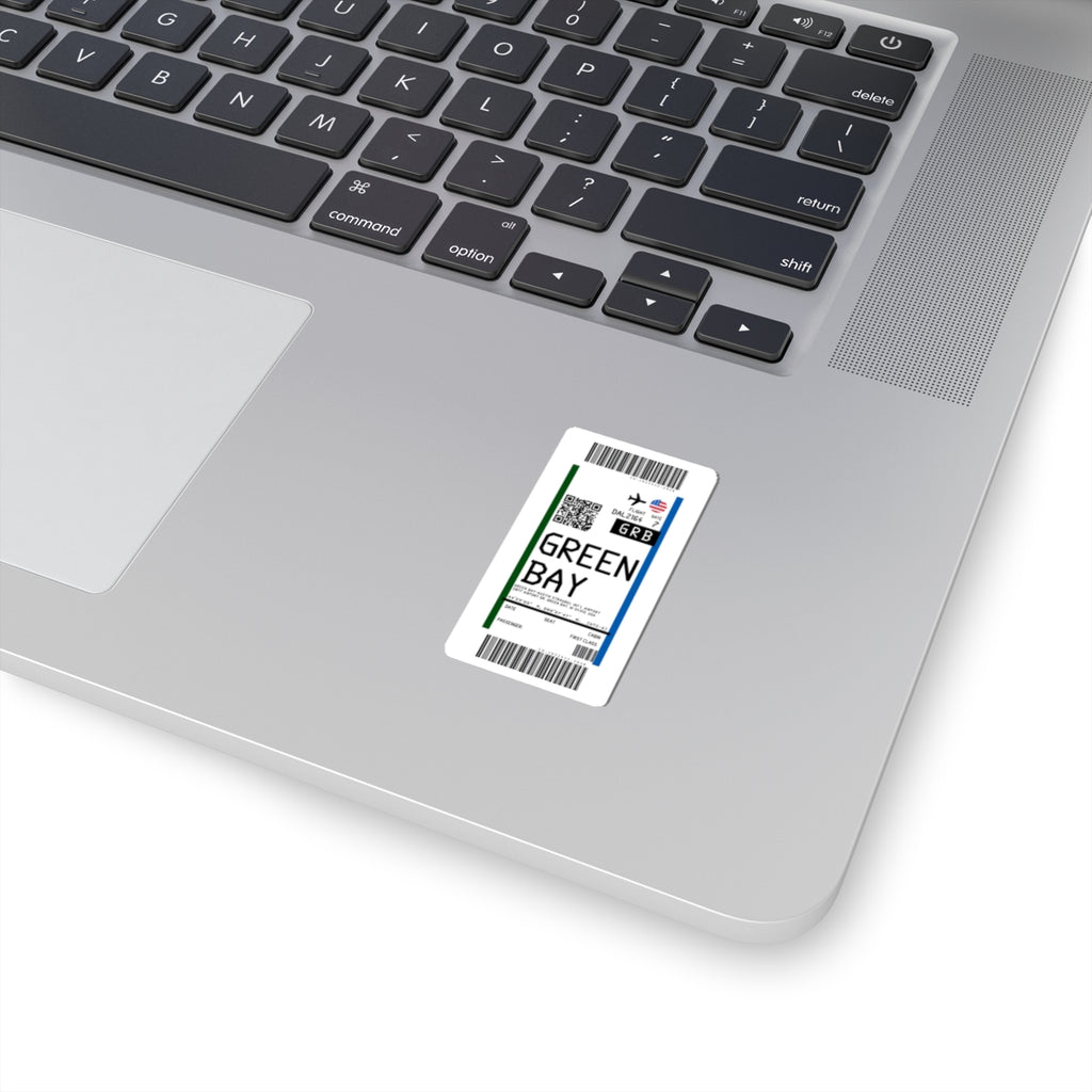 Green Bay Austin Straubel International Airport (GRB) Boarding Pass Sticker — Travel Luggage Decal