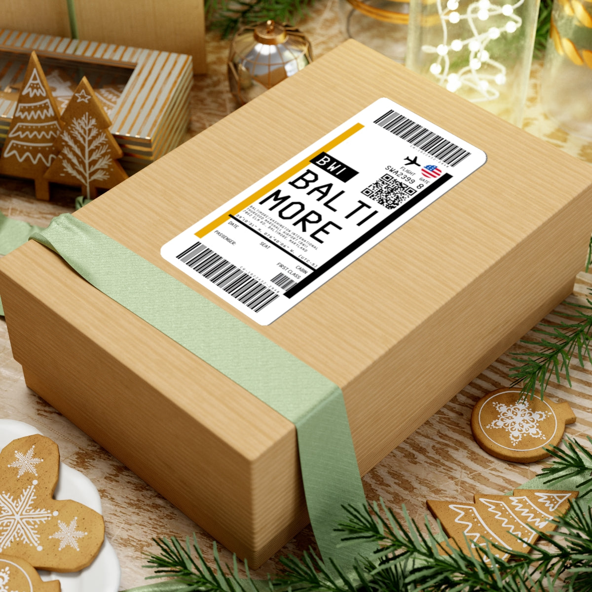 Baltimore/Washington International Thurgood Marshall Airport (BWI) Boarding Pass Sticker — Travel Luggage Decal