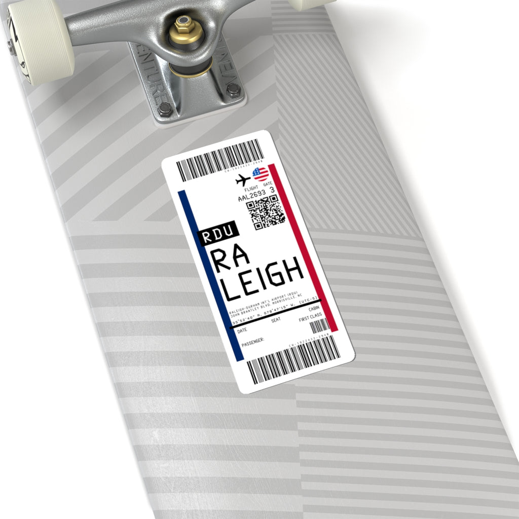 Raleigh-Durham International Airport (RDU) Boarding Pass Sticker — Travel Luggage Decal