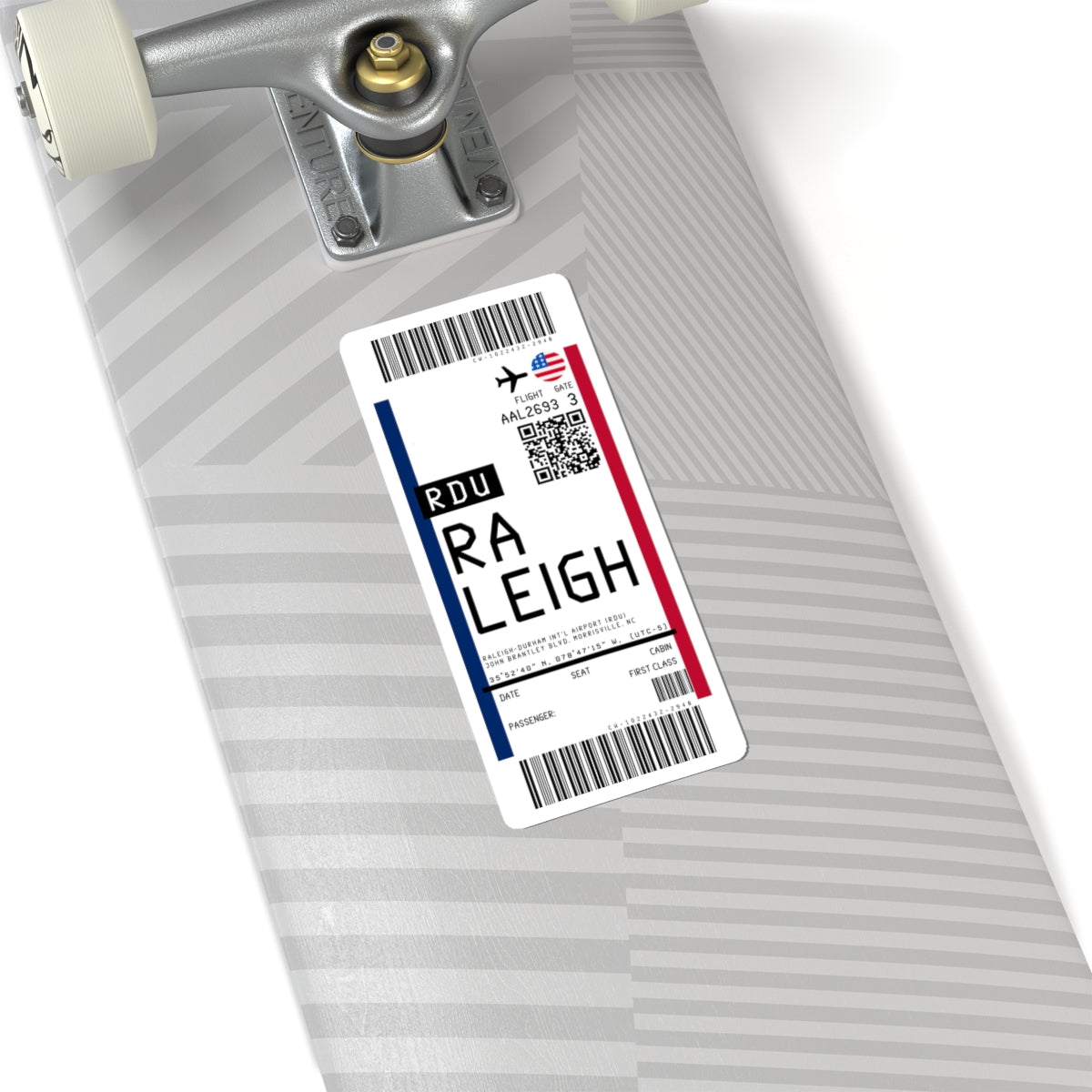 Raleigh-Durham International Airport (RDU) Boarding Pass Sticker — Travel Luggage Decal