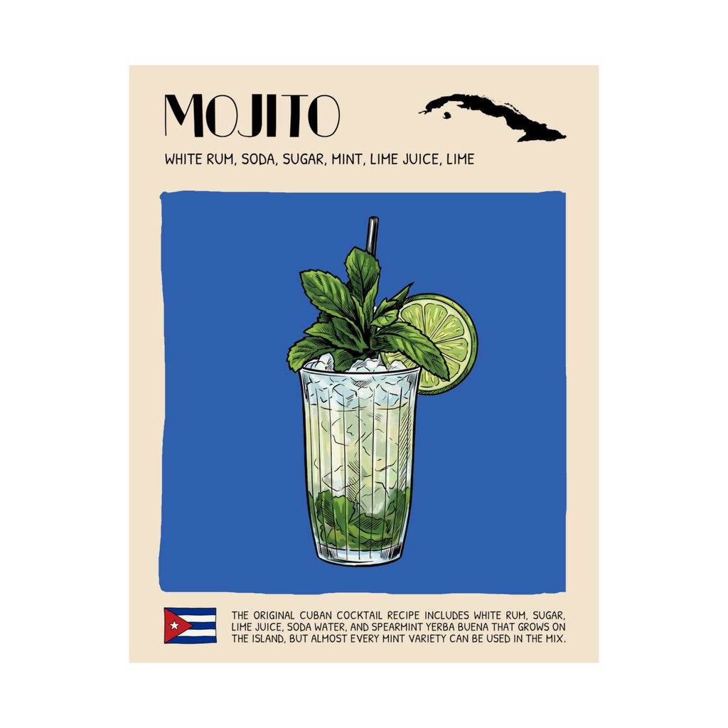 Mojito Poster — Cuban Cocktail Art Print