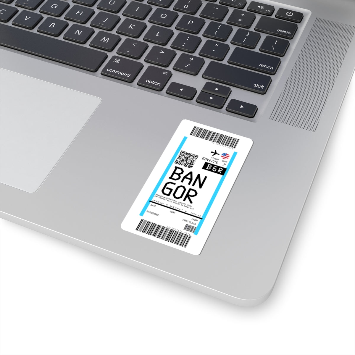 Bangor International Airport (BGR) Boarding Pass Sticker — Travel Luggage Decal